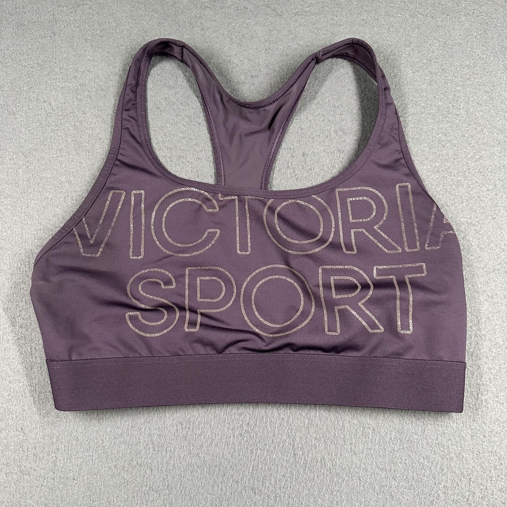 Victoria Sport Sports Bra Womens Small Purple Racerback Logo Athletic Stretch